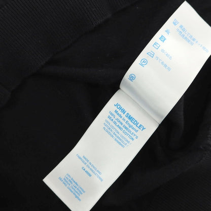 【中古】ジョンスメドレー JOHN SMEDLEY ハイゲージ コットン Vネック 半袖 プルオーバーニット ブラック【 S 】【 状態ランクC 】【 メンズ 】