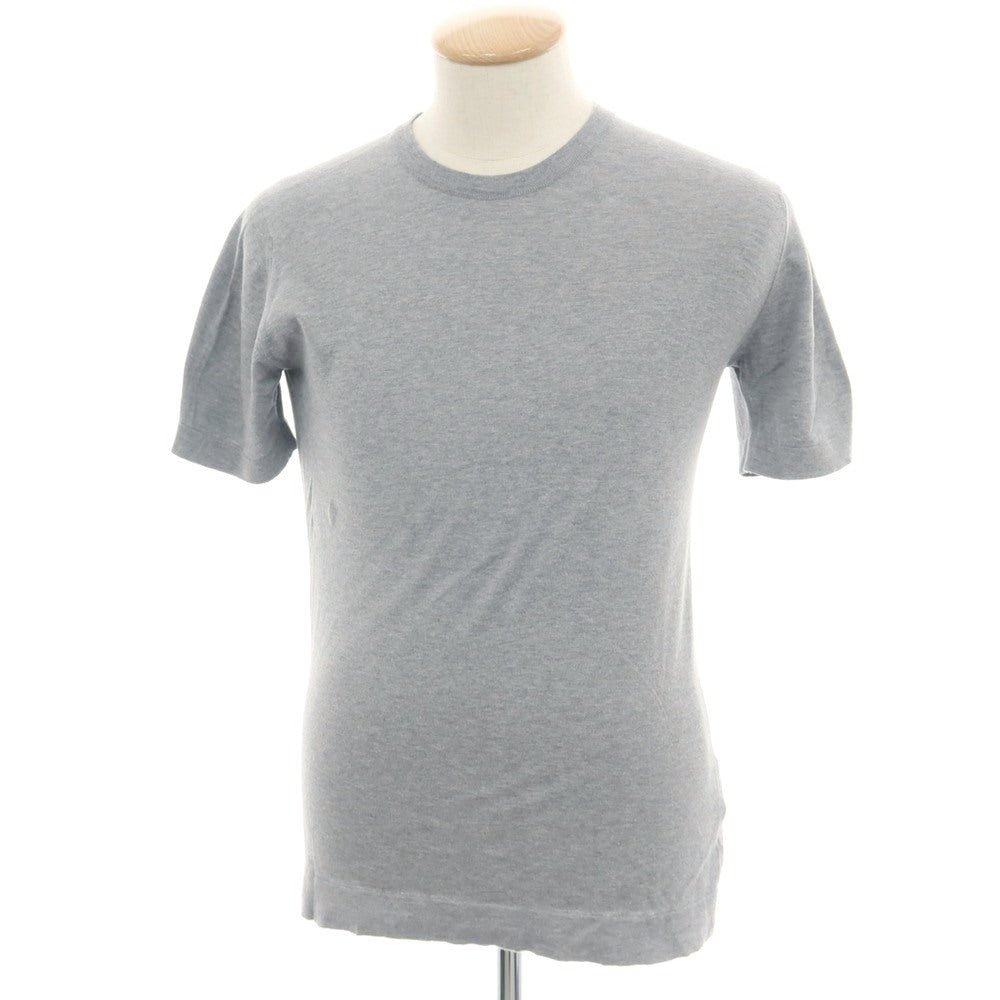 【中古】ジョンスメドレー JOHN SMEDLEY ハイゲージ コットン クルーネック 半袖 プルオーバーニット グレー【 S 】【 状態ランクB 】【 メンズ 】