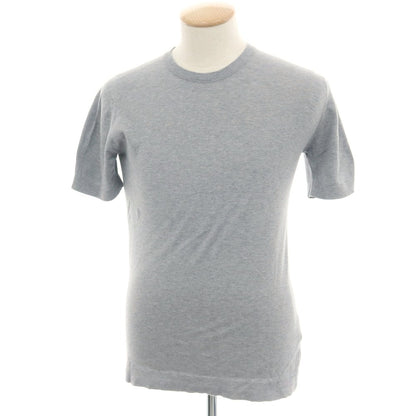 【中古】ジョンスメドレー JOHN SMEDLEY ハイゲージ コットン クルーネック 半袖 プルオーバーニット グレー【 S 】【 状態ランクB 】【 メンズ 】