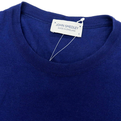 【中古】ジョンスメドレー JOHN SMEDLEY ハイゲージ コットン クルーネック 半袖 プルオーバーニット ライトネイビー【 S 】【 状態ランクB 】【 メンズ 】