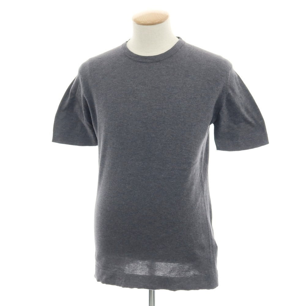 【中古】ジョンスメドレー JOHN SMEDLEY ハイゲージ コットン クルーネック 半袖 プルオーバーニット ダークグレー【 S 】【 状態ランクB 】【 メンズ 】