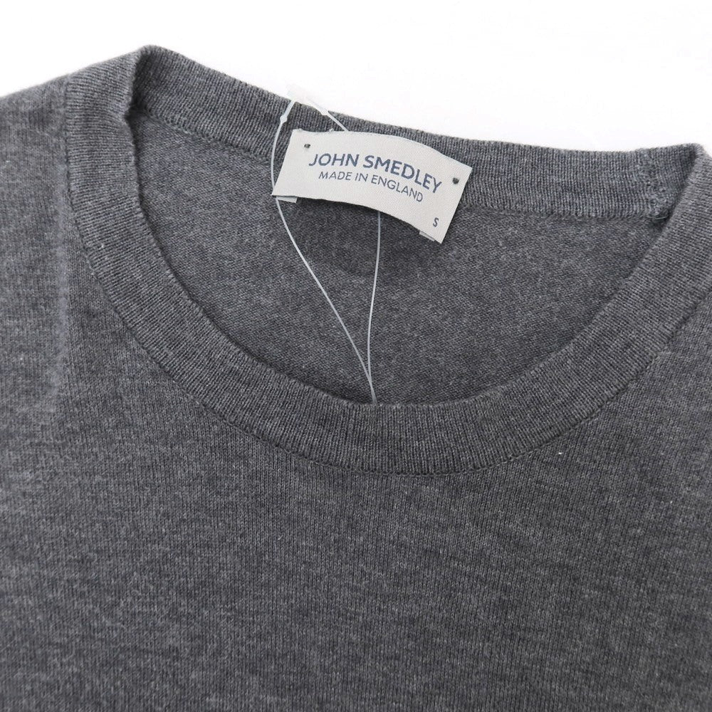 【中古】ジョンスメドレー JOHN SMEDLEY ハイゲージ コットン クルーネック 半袖 プルオーバーニット ダークグレー【 S 】【 状態ランクB 】【 メンズ 】