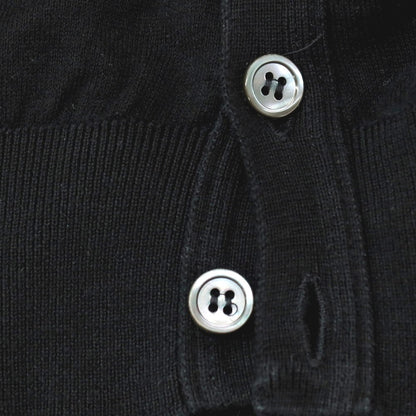 【中古】ジョンスメドレー JOHN SMEDLEY ハイゲージ コットン カーディガン ブラック【 XS 】【 状態ランクC 】【 メンズ 】