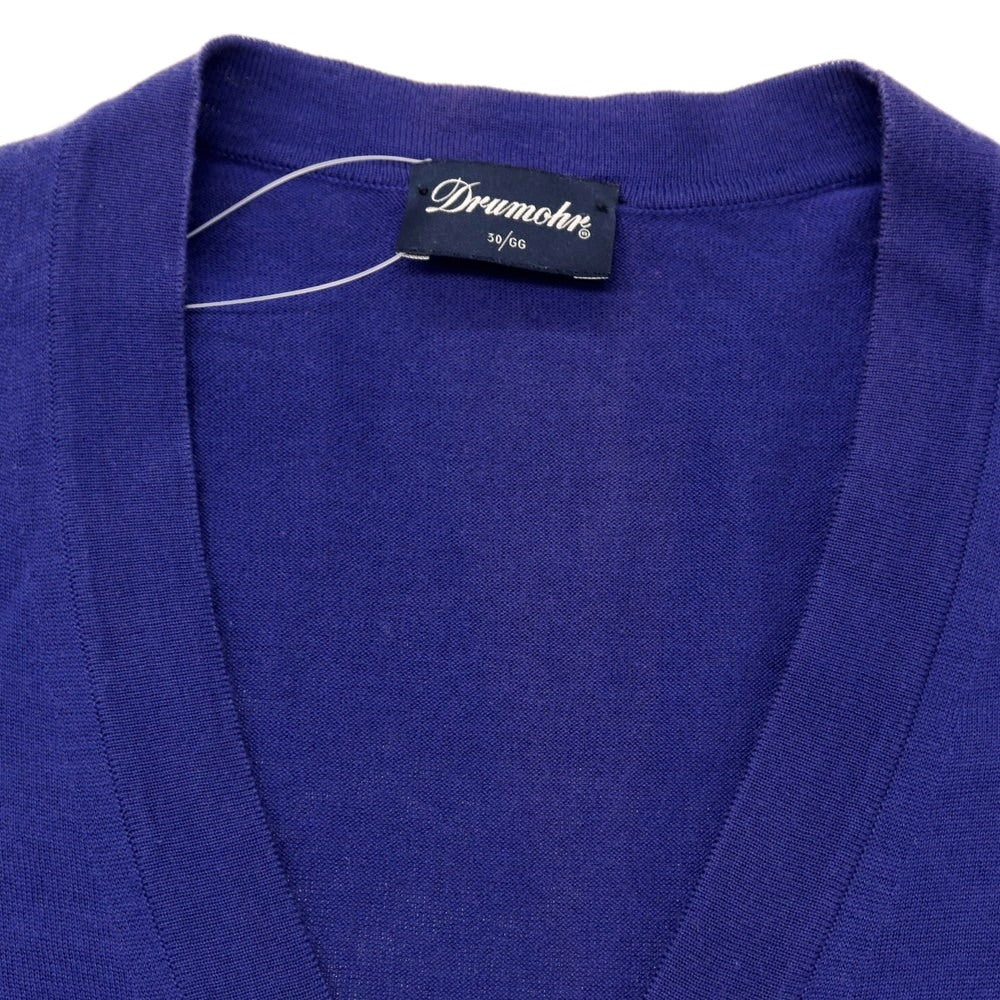 【中古】ドルモア DRUMOHR ハイゲージ コットン カーディガン スマルトブルー【 44 】【 状態ランクC 】【 メンズ 】