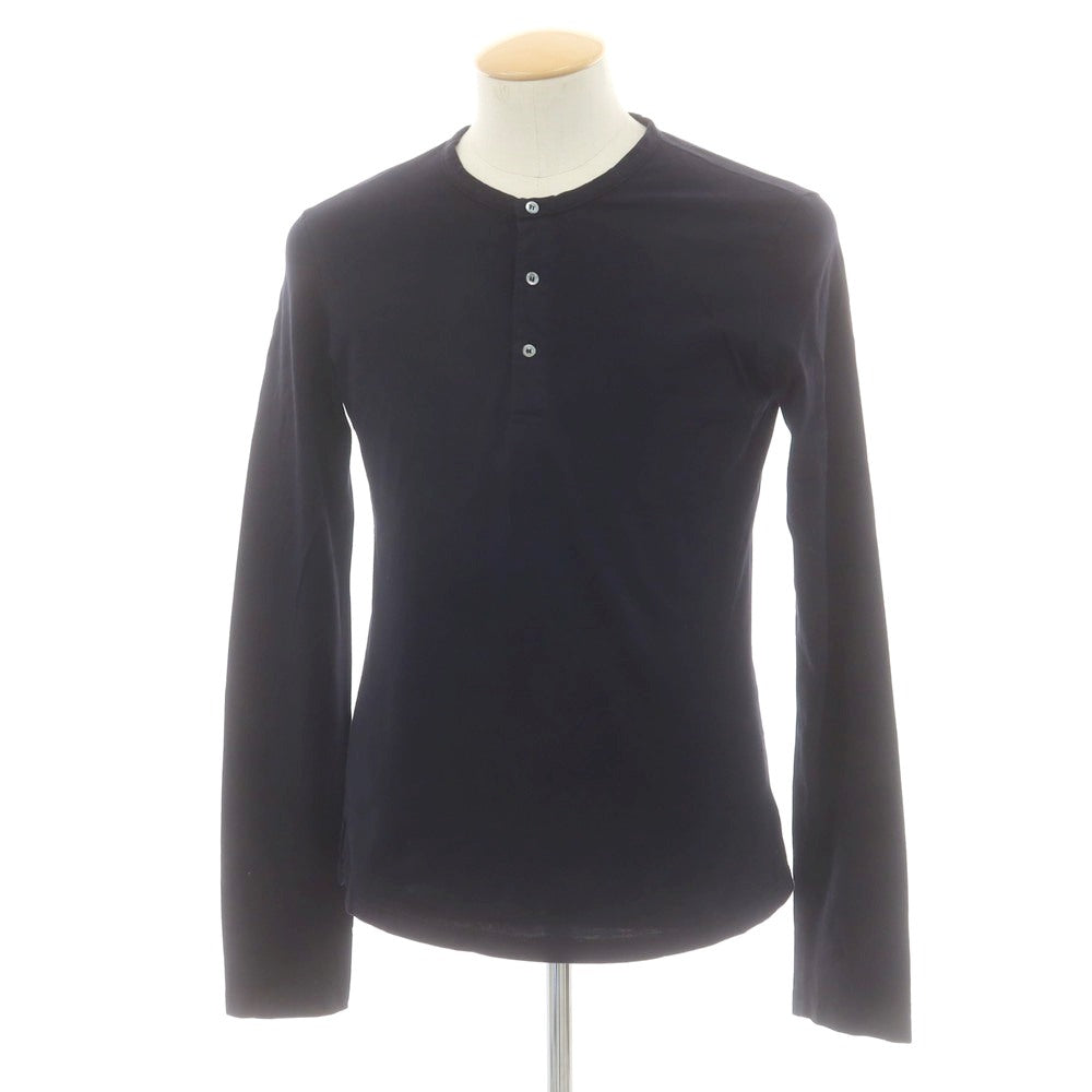 【中古】ジレリブルーニ Girelli Bruni コットン ヘンリーネック 長袖Ｔシャツ ダークネイビー【サイズ44】【 状態ランクB 】【 メンズ 】 [CPD]