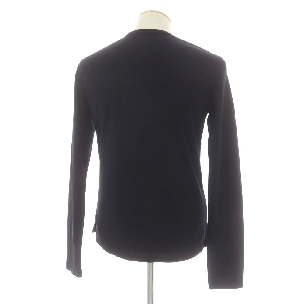 【中古】ジレリブルーニ Girelli Bruni コットン ヘンリーネック 長袖Ｔシャツ ダークネイビー【 44 】【 状態ランクB 】【 メンズ 】