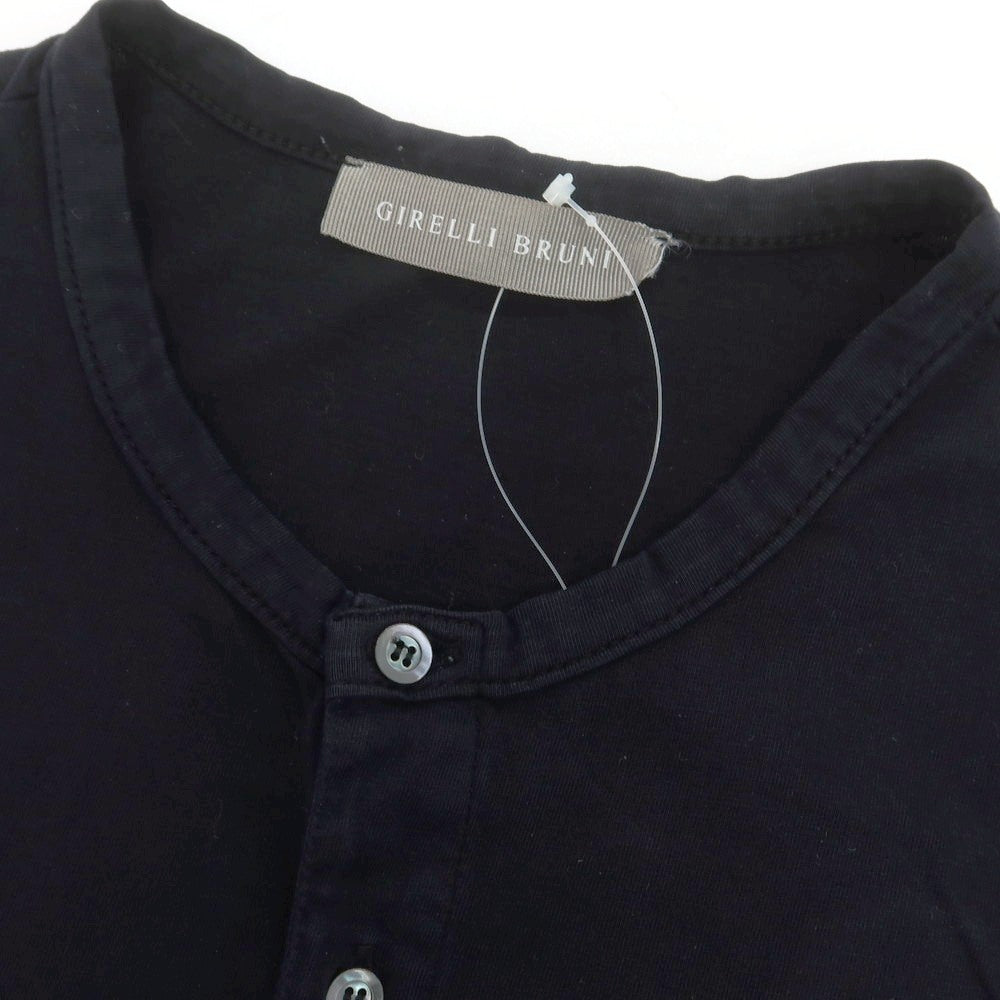 【中古】ジレリブルーニ Girelli Bruni コットン ヘンリーネック 長袖Ｔシャツ ダークネイビー【サイズ44】【 状態ランクB 】【 メンズ 】 [CPD]