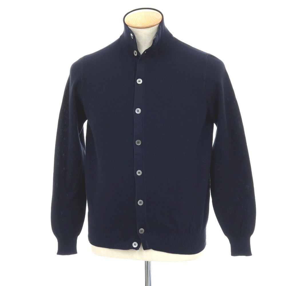 【中古】サンモリッツ S.MORITZ コットン スタンドカラー カーディガン ネイビー【 44 】【 状態ランクB 】【 メンズ 】