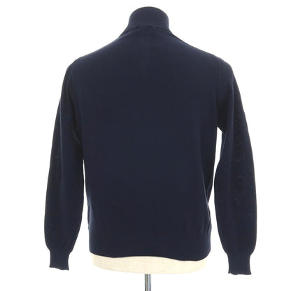 【中古】サンモリッツ S.MORITZ コットン スタンドカラー カーディガン ネイビー【 44 】【 状態ランクB 】【 メンズ 】