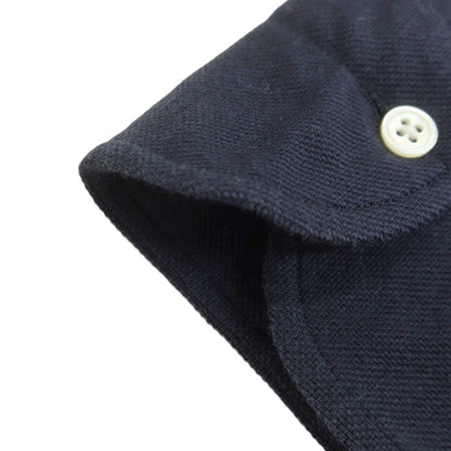 【中古】チェント ペル チェント Cento Per Cento コットンポリエステル 鹿の子 スキッパー 長袖ポロシャツ ネイビー【 S 】【 状態ランクB 】【 メンズ 】