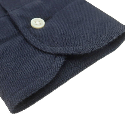 【中古】チェント ペル チェント Cento Per Cento コットンポリエステル 鹿の子 スキッパー 長袖ポロシャツ ネイビー【 S 】【 状態ランクB 】【 メンズ 】