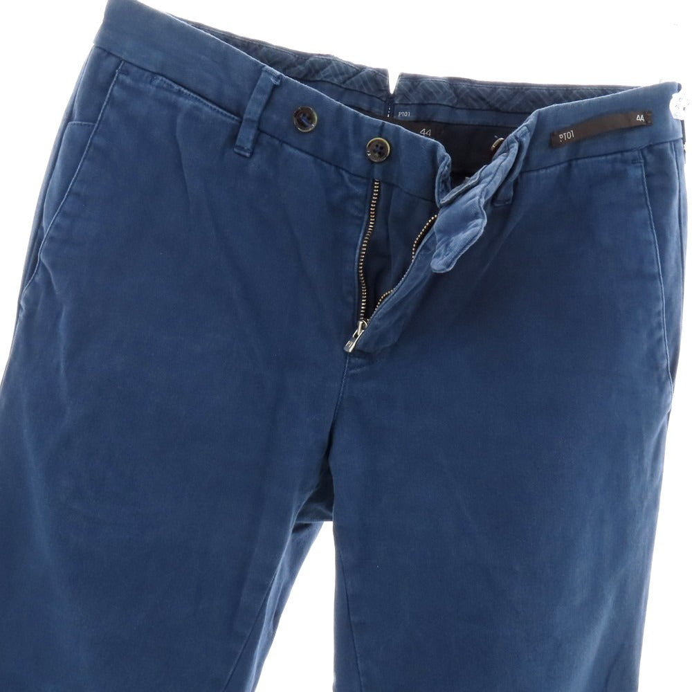 【中古】ピーティーゼロウーノ PT01 OPTICAL ストレッチ コットン カジュアルスラックスパンツ ライトネイビー【 44 】【 状態ランクC 】【 メンズ 】