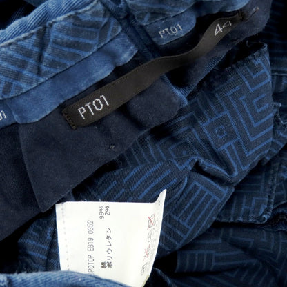 【中古】ピーティーゼロウーノ PT01 OPTICAL ストレッチ コットン カジュアルスラックスパンツ ライトネイビー【 44 】【 状態ランクC 】【 メンズ 】