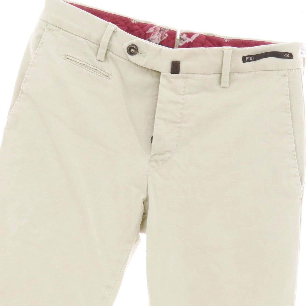 【中古】ピーティーゼロウーノ PT01 Megeve ストレッチ コットン カジュアルスラックスパンツ ライトベージュ【 44 】【 状態ランクC 】【 メンズ 】