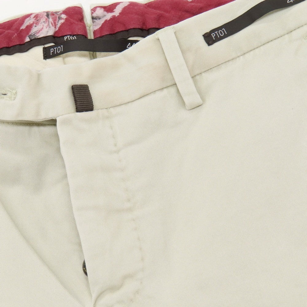 【中古】ピーティーゼロウーノ PT01 Megeve ストレッチ コットン カジュアルスラックスパンツ ライトベージュ【 44 】【 状態ランクC 】【 メンズ 】