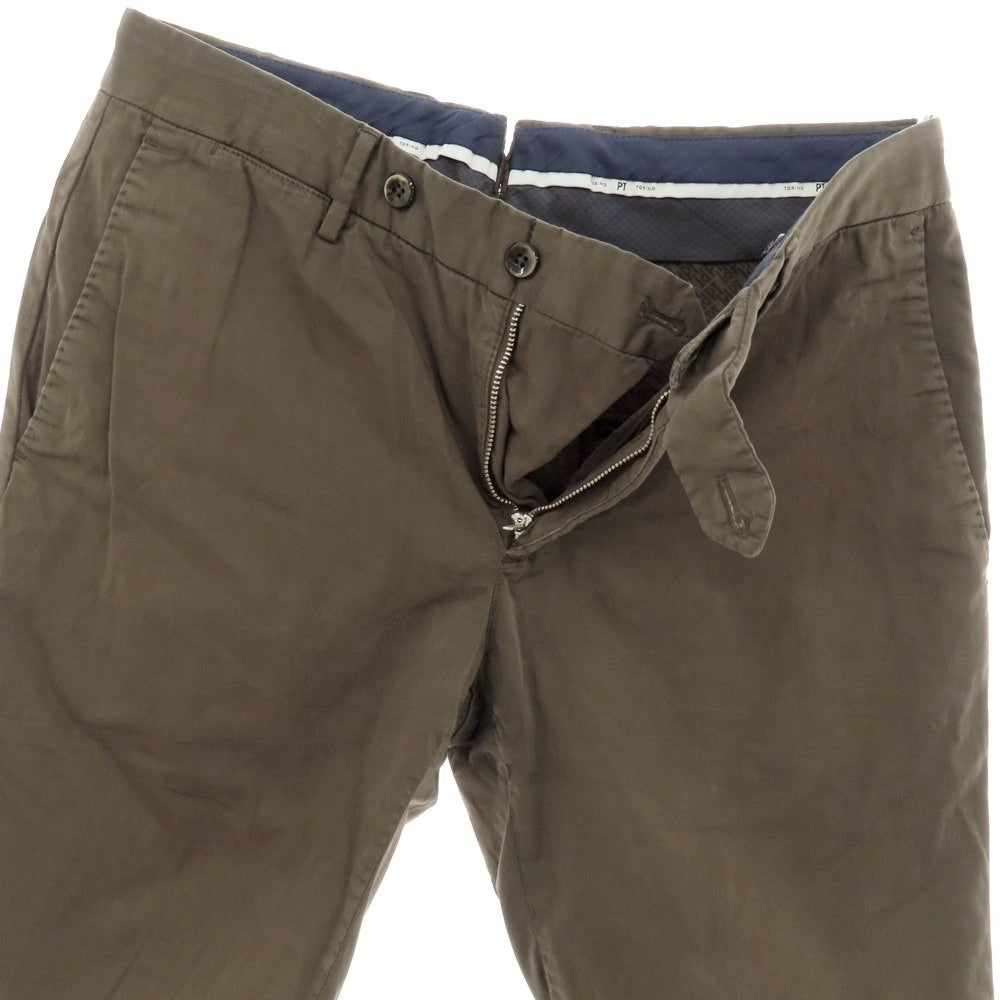 【中古】ピーティートリノ PT TORINO SILKOCHINO ストレッチ コットンシルク ショートパンツ カーキ【 46 】【 状態ランクB 】【 メンズ 】