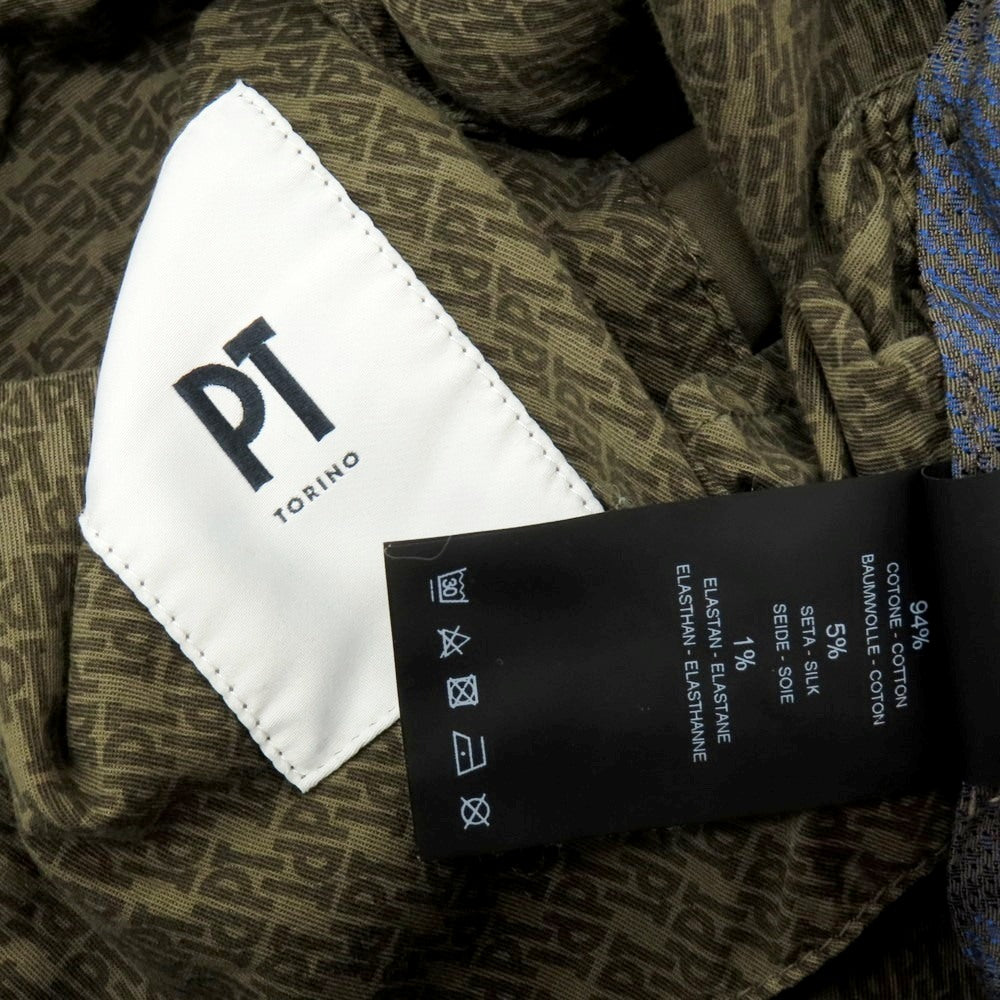 【中古】ピーティートリノ PT TORINO SILKOCHINO ストレッチ コットンシルク ショートパンツ カーキ【 46 】【 状態ランクB 】【 メンズ 】