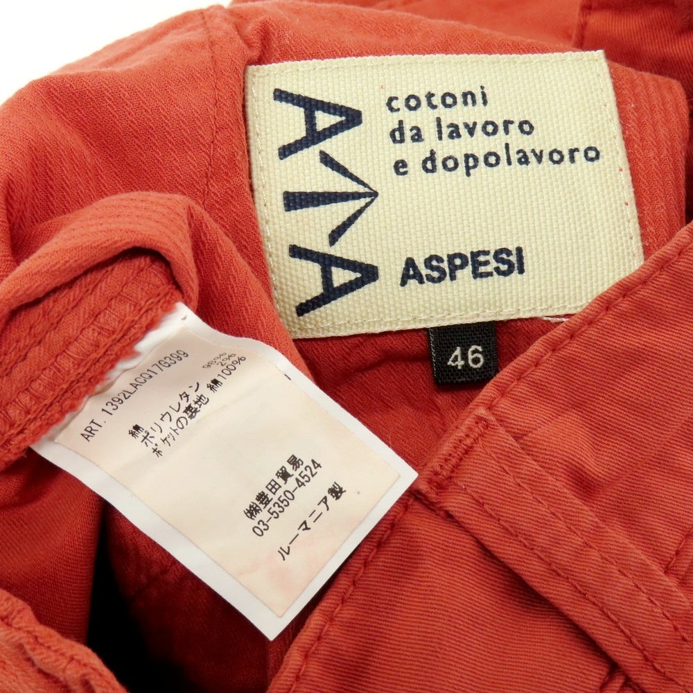 【中古】アスペジ ASPESI ストレッチ ツイルコットン ショートパンツ オレンジ【 サイズ46 】【 状態ランクC 】【 メンズ 】 [DPD]