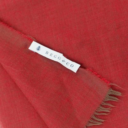 【中古】ベグアンドコー BEGG&amp;CO カシミヤ 大判 ストール レッド【 状態ランクA 】【 メンズ 】