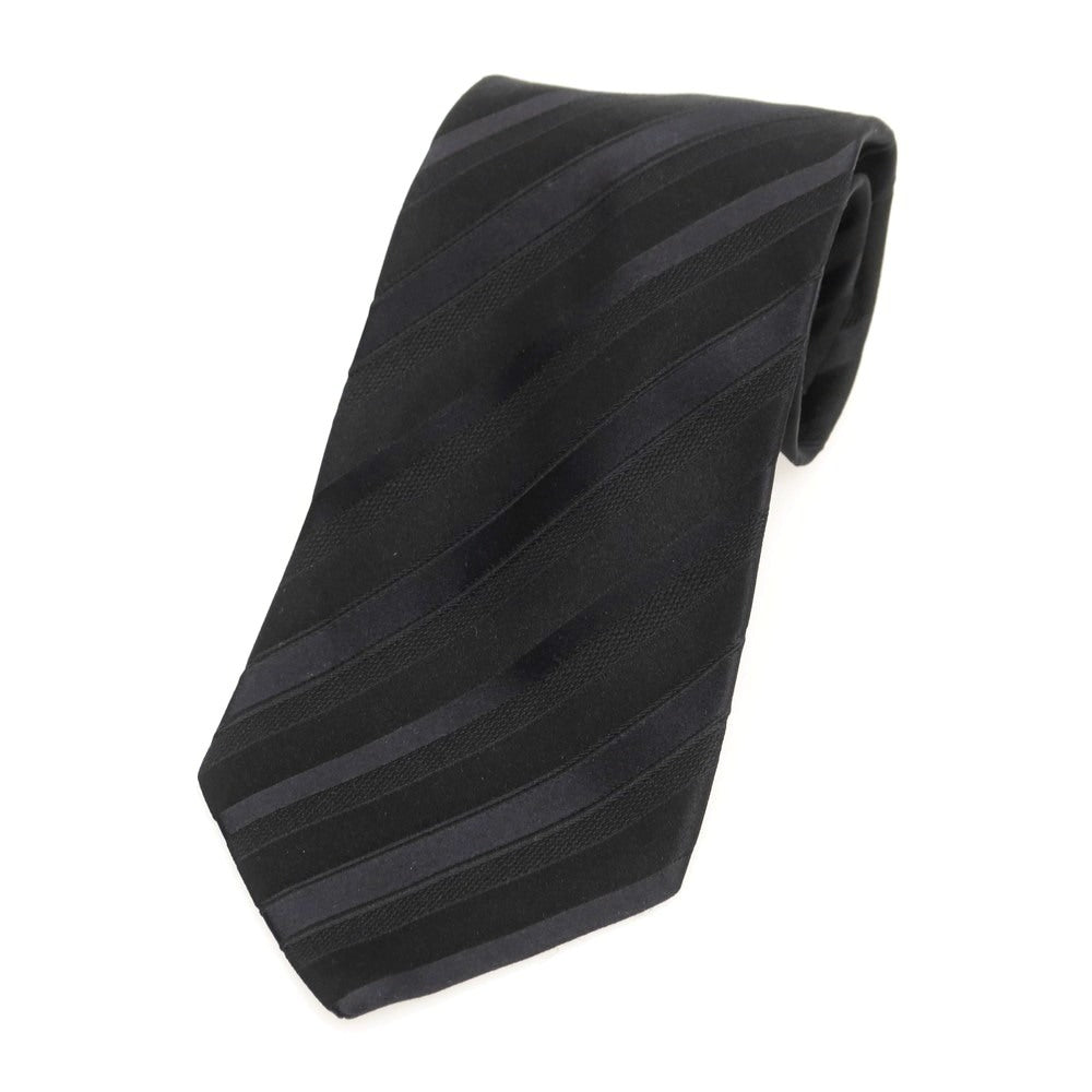 【中古】グッチ GUCCI シルク ストライプ柄ネクタイ ブラック【 状態ランクB 】【 メンズ 】