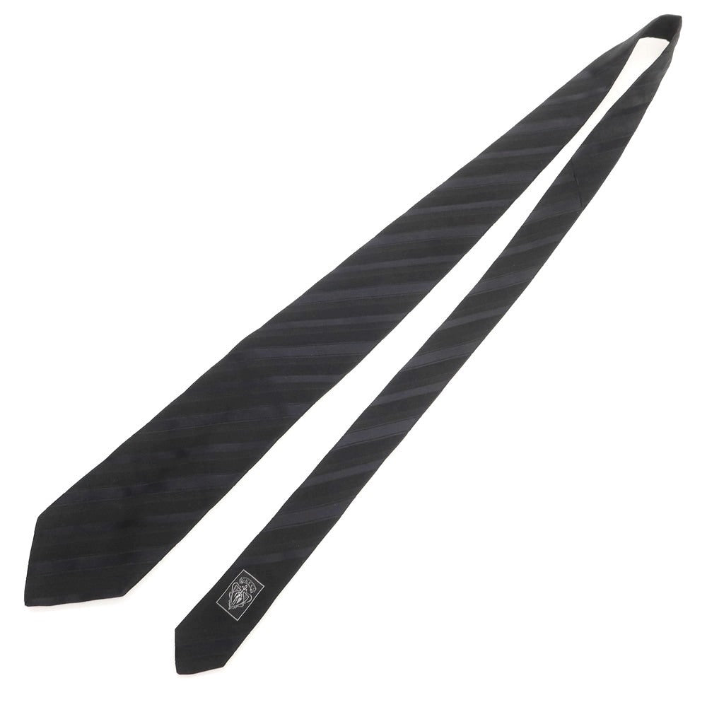 【中古】グッチ GUCCI シルク ストライプ柄ネクタイ ブラック【 状態ランクB 】【 メンズ 】