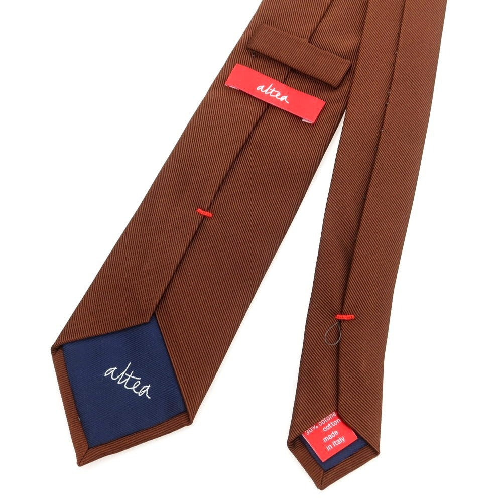 【中古】アルテア Altea シルクコットン 無地ネクタイ ブラウン【 状態ランクA 】【 メンズ 】