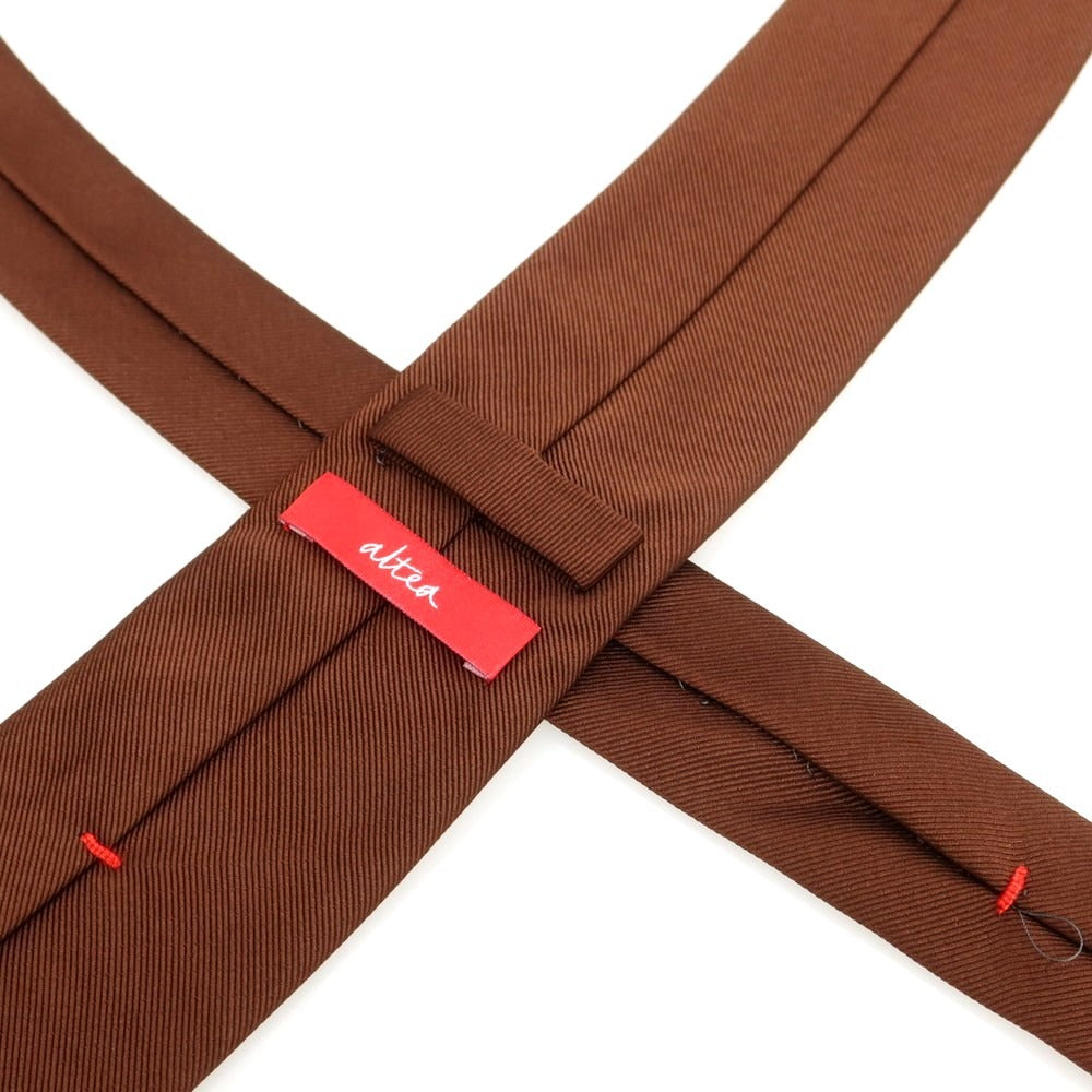 【中古】アルテア Altea シルクコットン 無地ネクタイ ブラウン【 状態ランクA 】【 メンズ 】