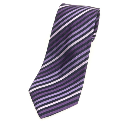 【中古】バグッタ Bagutta シルク ストライプ柄ネクタイ パープルxブラック【 状態ランクA 】【 メンズ 】