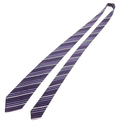 【中古】バグッタ Bagutta シルク ストライプ柄ネクタイ パープルxブラック【 状態ランクA 】【 メンズ 】