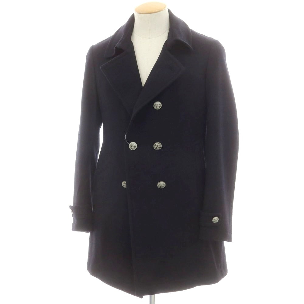 【中古】タリアトーレ TAGLIATORE ツイルウール ダブルブレストコート ダークネイビー【 44 】【 状態ランクC 】【 メンズ 】