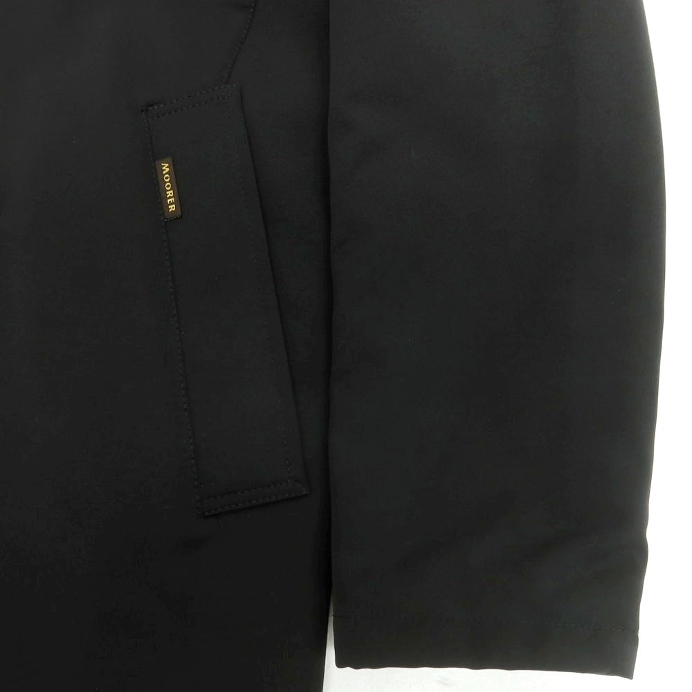 【中古】ムーレー MOORER ポリエステル リバーシブル 中綿ステンカラーコート ブラックxダークネイビー【 サイズ46 】【 状態ランクC 】【 メンズ 】 [CPD]