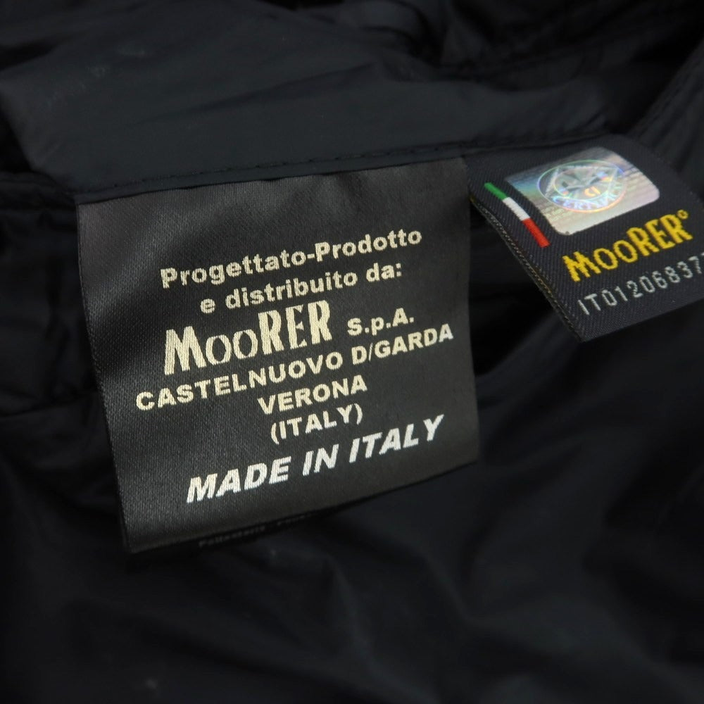 【中古】ムーレー MOORER ポリエステル リバーシブル 中綿ステンカラーコート ブラックxダークネイビー【 サイズ46 】【 状態ランクC 】【 メンズ 】 [CPD]