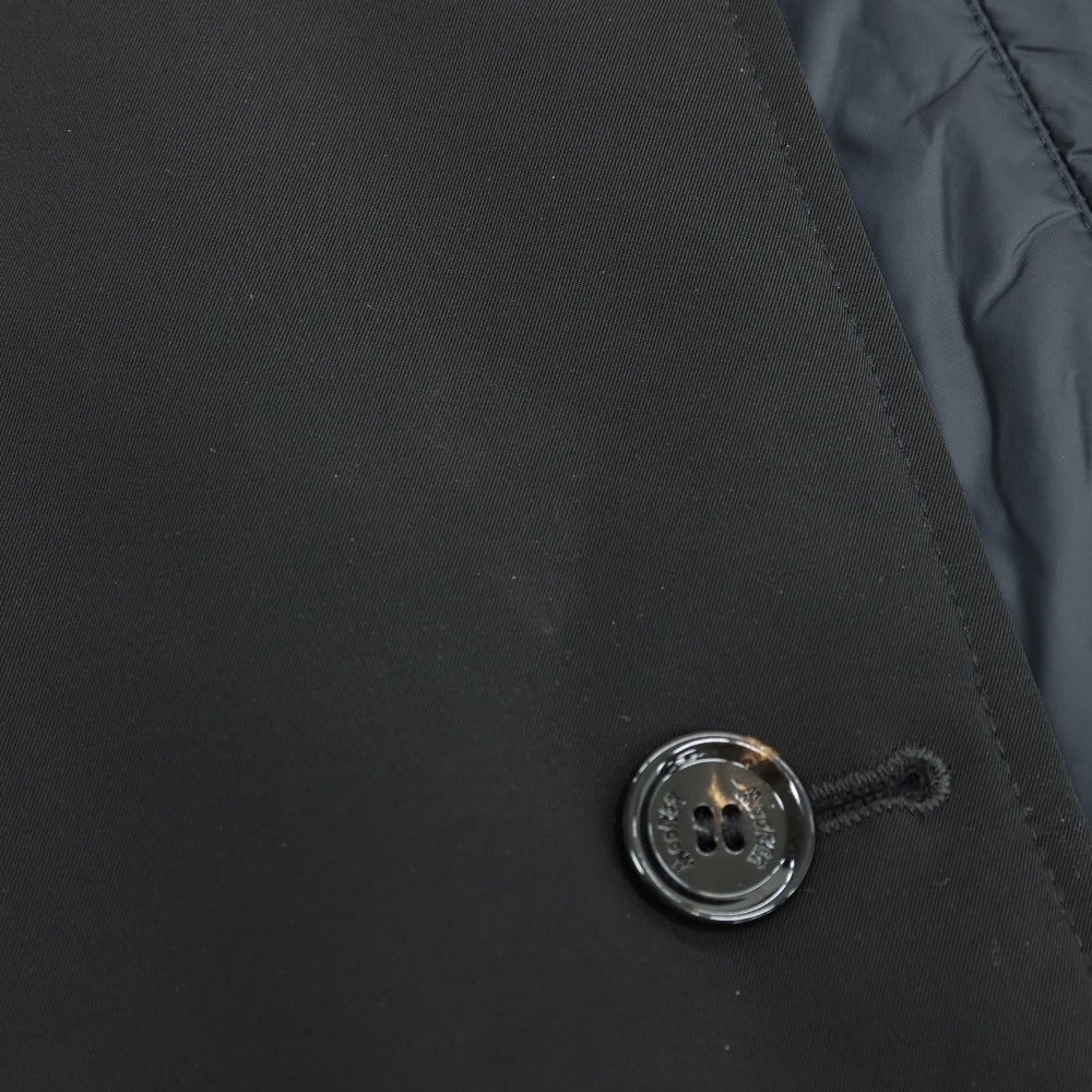 【中古】ムーレー MOORER ポリエステル リバーシブル 中綿ステンカラーコート ブラックxダークネイビー【サイズ46】【 状態ランクC 】【 メンズ 】 [BPD]