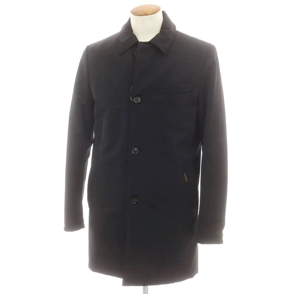 【中古】ムーレー MOORER ポリエステル リバーシブル 中綿ステンカラーコート ブラックxダークネイビー【 サイズ46 】【 状態ランクC 】【 メンズ 】 [CPD]