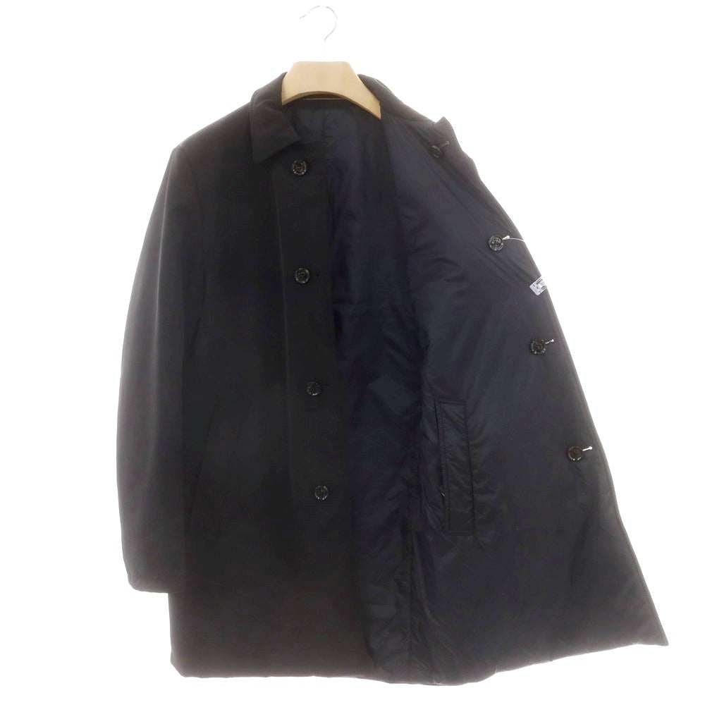 【中古】ムーレー MOORER ポリエステル リバーシブル 中綿ステンカラーコート ブラックxダークネイビー【 サイズ46 】【 状態ランクC 】【 メンズ 】 [CPD]