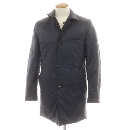 【中古】ムーレー MOORER ポリエステル リバーシブル 中綿ステンカラーコート ブラックxダークネイビー【 46 】【 状態ランクB 】【 メンズ 】