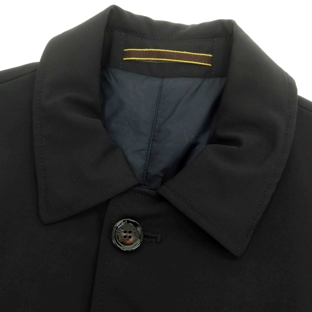 【中古】ムーレー MOORER ポリエステル リバーシブル 中綿ステンカラーコート ブラックxダークネイビー【 サイズ46 】【 状態ランクC 】【 メンズ 】 [CPD]