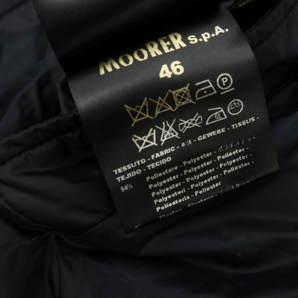 【中古】ムーレー MOORER ポリエステル リバーシブル 中綿ステンカラーコート ブラックxダークネイビー【 サイズ46 】【 状態ランクC 】【 メンズ 】 [CPD]