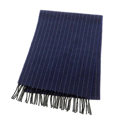 【中古】チェーザレ ガッティ Cesare Gatti カシミヤ ピンストライプ マフラー ネイビーxホワイト【 状態ランクA 】【 メンズ 】