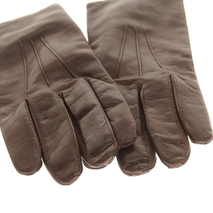 【中古】パルテノペア グァンティ PARTENOPEA GUANTI レザー ウールライニング 手袋 グローブ ダークブラウンxブルー系【 8 】【 状態ランクB 】【 メンズ 】