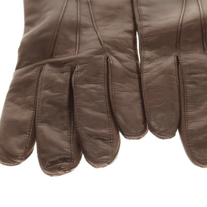 【中古】パルテノペア グァンティ PARTENOPEA GUANTI レザー ウールライニング 手袋 グローブ ダークブラウンxブルー系【 8 】【 状態ランクB 】【 メンズ 】