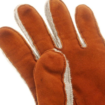 【中古】マッツォレーニ MAZZOLENI スエード カシミヤ 手袋 グローブ ブラウンxベージュ【 7 1/2 】【 状態ランクB 】【 メンズ 】