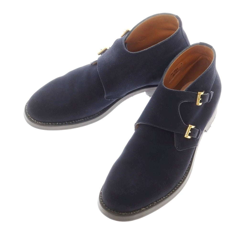 【中古】フラテッリジャコメッティ F.LLI Giacometti スエード ダブルモンク ブーツ ネイビー【 401/2 】【 状態ランクB 】【 メンズ 】