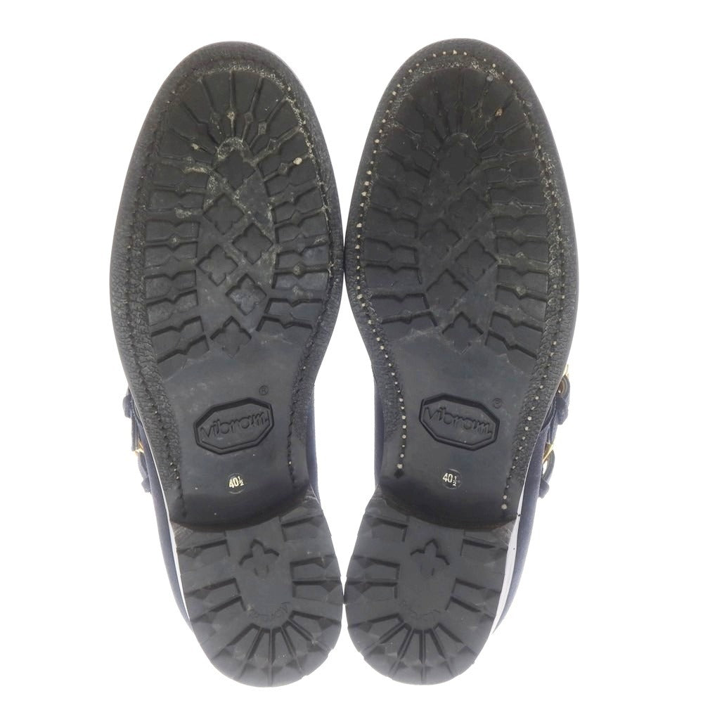 【中古】フラテッリジャコメッティ F.LLI Giacometti スエード ダブルモンク ブーツ ネイビー【 401/2 】【 状態ランクB 】【 メンズ 】