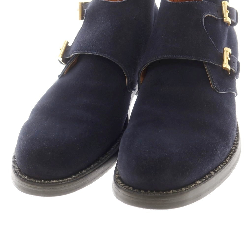 【中古】フラテッリジャコメッティ F.LLI Giacometti スエード ダブルモンク ブーツ ネイビー【 401/2 】【 状態ランクB 】【 メンズ 】