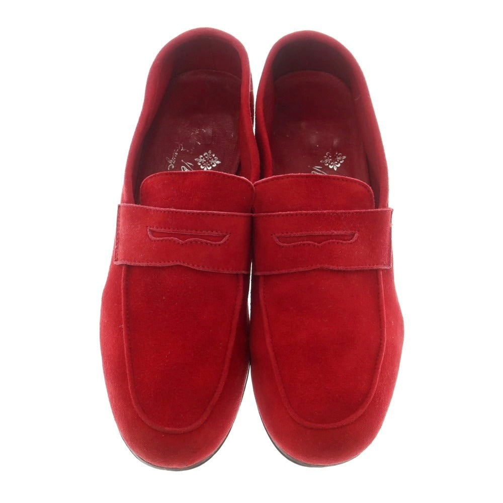 【中古】アンドレアヴェンチューラ ANDREA VENTURA スエード コインローファー レッド【 40 】【 状態ランクB 】【 メンズ 】