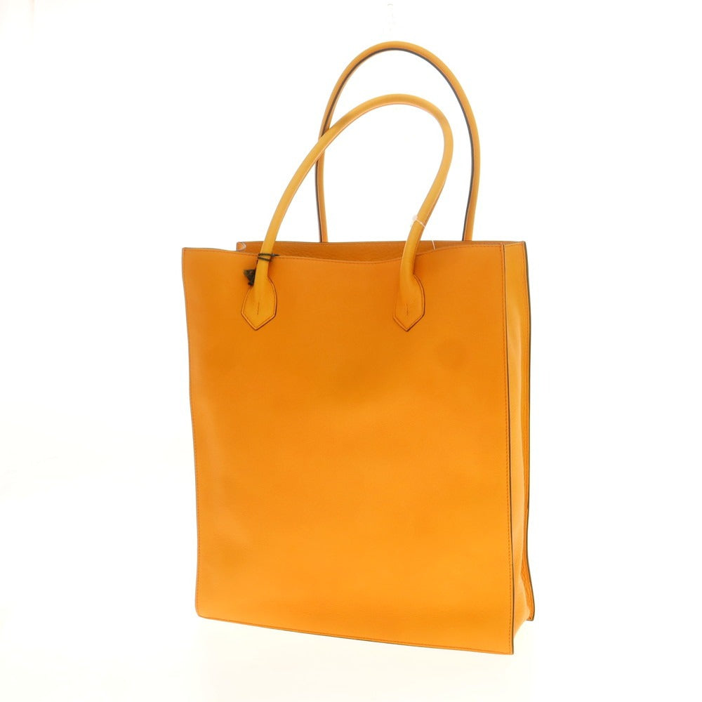 【中古】【未使用】シセイ Cisei 1212 LD TOTE シュリンクレザー トートバッグ オレンジ【 状態ランクS 】【 メンズ 】