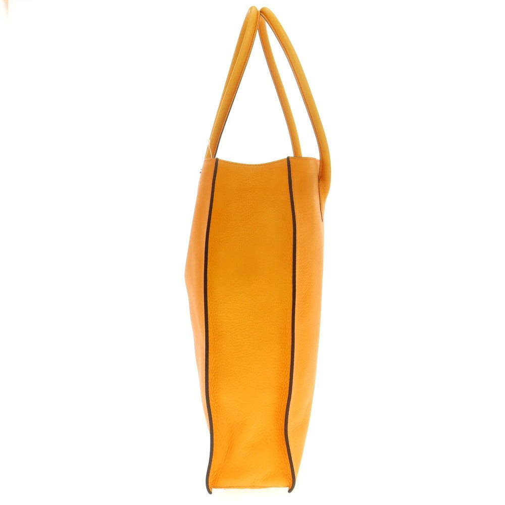 【中古】【未使用】シセイ Cisei 1212 LD TOTE シュリンクレザー トートバッグ オレンジ【 状態ランクS 】【 メンズ 】