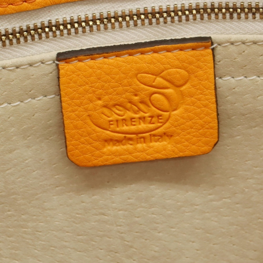 【中古】【未使用】シセイ Cisei 1212 LD TOTE シュリンクレザー トートバッグ オレンジ【 状態ランクS 】【 メンズ 】