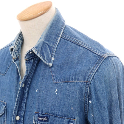 【中古】リベアバイジョンブル rebear by Johnbull Wrangler リメイク デニム ウエスタンシャツ ブルー【 F 】【 状態ランクC 】【 メンズ 】